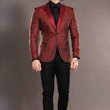 Smonking jacquard vermelho - SOUZA MODAS